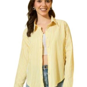 Women’s Striped Shirt, Casual Button Down Shirt for Women