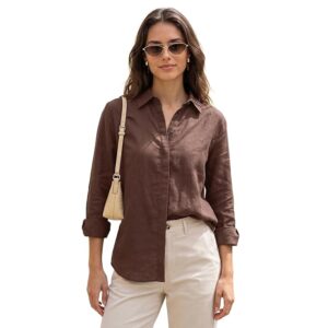 Women's Lyocell Full Sleeve Relaxed Fit Concealed Placket Casual Solid Shirt with Regular Collar