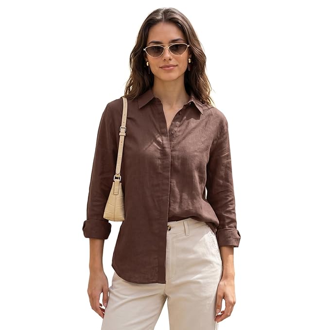 Women's Lyocell Full Sleeve Relaxed Fit Concealed Placket Casual Solid Shirt with Regular Collar